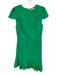 Alice + Olivia Size 4 Green Polyester Cap Sleeve Exposed Zipper Above Knee Dress Green / 4