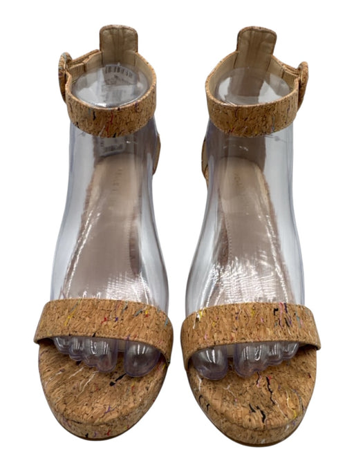 Pelle Moda Shoe Size 8 Beige & Multi Synthetic Cork Ankle Strap Wedges Beige & Multi / 8