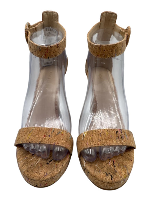 Pelle Moda Shoe Size 8 Beige & Multi Synthetic Cork Ankle Strap Wedges Beige & Multi / 8