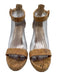 Pelle Moda Shoe Size 8 Beige & Multi Synthetic Cork Ankle Strap Wedges Beige & Multi / 8