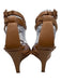 Tamara Mellon Shoe Size 38.5 Tan Leather Square Toe Strappy Ankle Strap Sandals Tan / 38.5