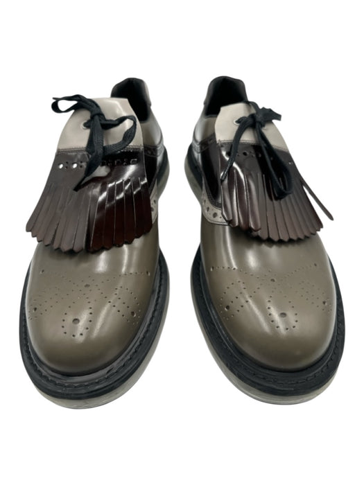 Prada Shoe Size 9.5 Gray & Brown Leather Tassel Dress Men's Shoes Gray & Brown / 9.5
