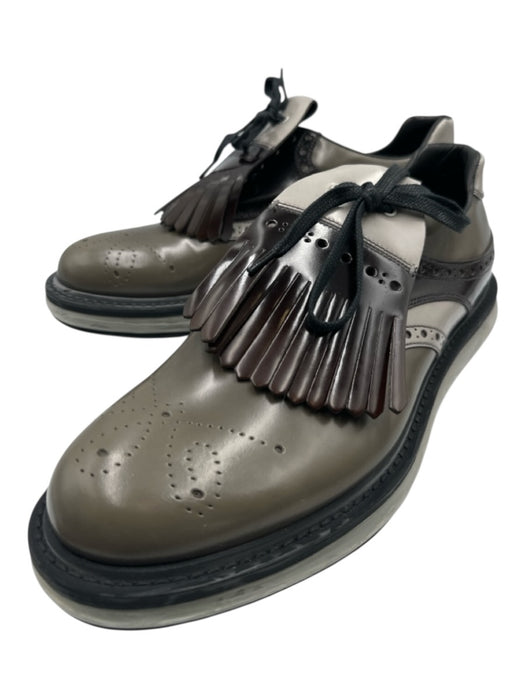 Prada Shoe Size 9.5 Gray & Brown Leather Tassel Dress Men's Shoes Gray & Brown / 9.5