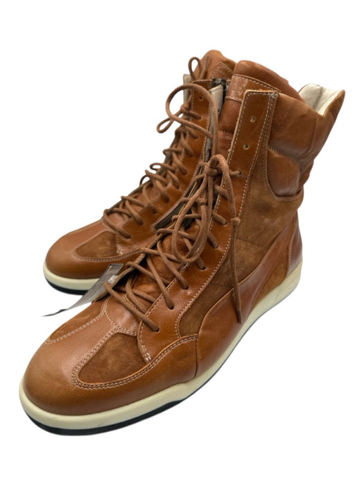 Alexander McQueen Shoe Size 45 Brown Leather Solid Sneaker High Top Men's Shoes Brown / 45