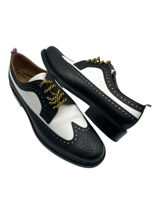 Burberry Shoe Size 44 Black & White Leather Two Tone Dress Men's Shoes Black & White / 44