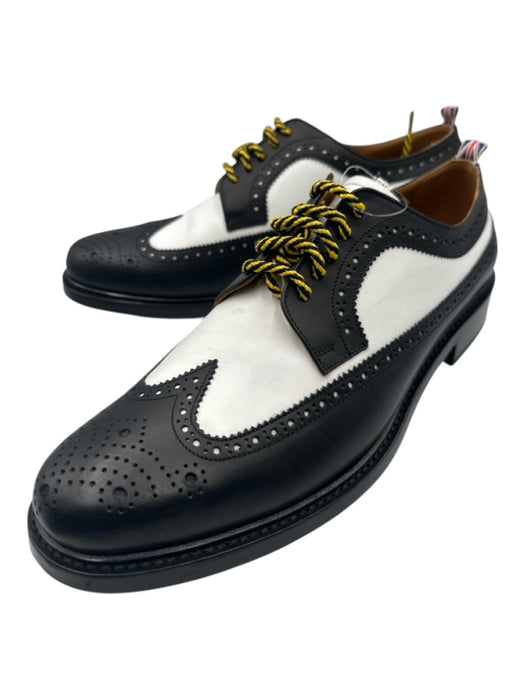 Burberry Shoe Size 44 Black & White Leather Two Tone Dress Men's Shoes Black & White / 44