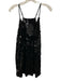 Walter Baker Size S Black Polyester Sequin V Neck Sleeveless Mini Dress Black / S