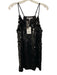 Walter Baker Size S Black Polyester Sequin V Neck Sleeveless Mini Dress Black / S
