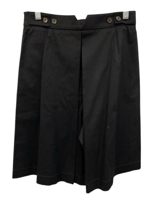 Piazza Sempione Size 40 Black Pleather Wide Leg Pocket Side Zip Shorts Black / 40