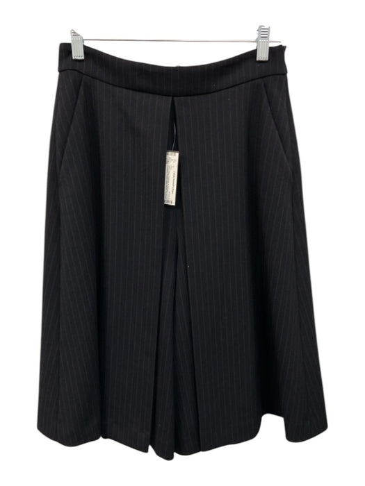 Piazza Sempione Size 40 Navy Polyester & Viscose Pinstripe Pleated Midi Skirt Navy / 40