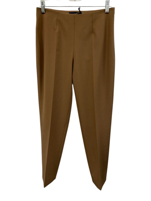 Piazza Sempione Size 48 Taupe Brown Polyester & Wool Pleated Pinstripe Pants Taupe Brown / 48