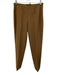 Piazza Sempione Size 48 Taupe Brown Polyester & Wool Pleated Pinstripe Pants Taupe Brown / 48