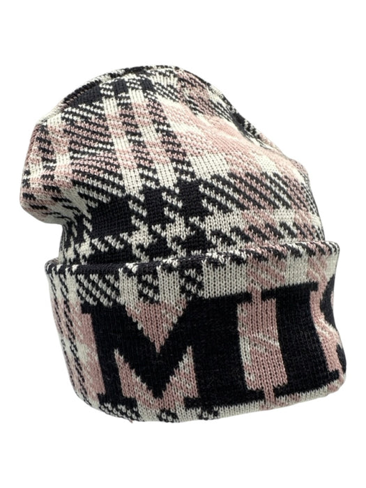 Missoni Blue & Grey Wool & Acrylic Tartan Logo Beanie Hat Blue & Grey