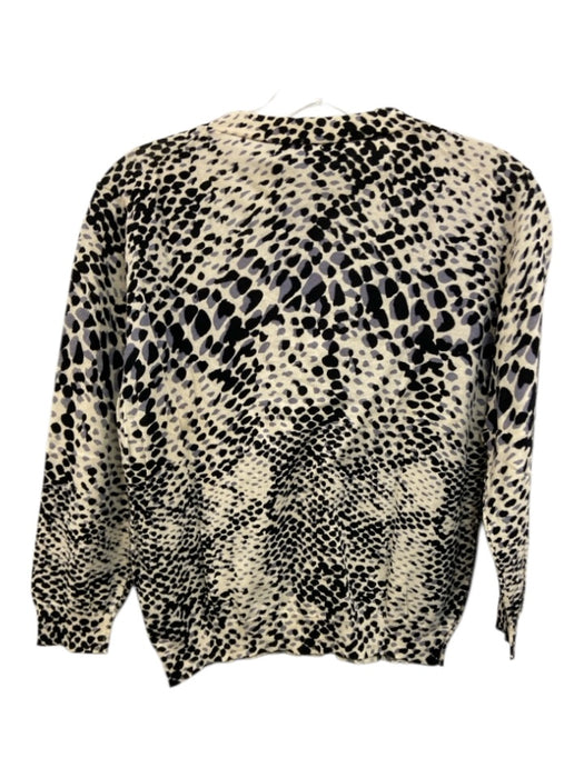 Samantha Sung Size 6/M Black, Blue & White Cotton Spotted Cropped Sweater Black, Blue & White / 6/M