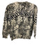 Samantha Sung Size 8/L Black, Blue & White Cotton Spotted Cropped Sweater Black, Blue & White / 8/L