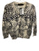 Samantha Sung Size 8/L Black, Blue & White Cotton Spotted Cropped Sweater Black, Blue & White / 8/L