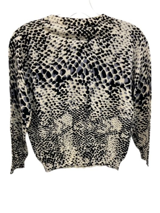 Samantha Sung Size 4/S Black, Blue & White Cotton Spotted Cropped Sweater Black, Blue & White / 4/S