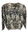 Samantha Sung Size 4/S Black, Blue & White Cotton Spotted Cropped Sweater Black, Blue & White / 4/S