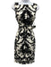Samantha Sung Size 4 Black & White Cotton Sleeveless Square Neck Midi Dress Black & White / 4