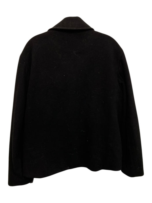 Boss Size 52 Black Wool Blend Solid Zip UP Men's Jacket Black / 52