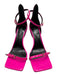 Versace Shoe Size 38 Hot pink Patent Leather Buckle Silver Heel 2 Strap Sandals Hot pink / 38