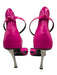Versace Shoe Size 38 Hot pink Patent Leather Buckle Silver Heel 2 Strap Sandals Hot pink / 38