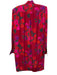 Emanuel Ungaro Size 12 Red, Green, Purple Silk Polyester Lining Floral Dress Red, Green, Purple / 12