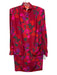 Emanuel Ungaro Size 12 Red, Green, Purple Silk Polyester Lining Floral Dress Red, Green, Purple / 12