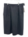 Yves Saint Laurent Size 44 Black Wool Side Zip Pleated Back Slit Pencil Skirt Black / 44