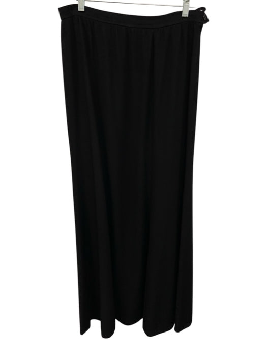 Saint Laurent Rive Gauche Size 44 Black Wool High Rise Gathered Side Zip Skirt Black / 44
