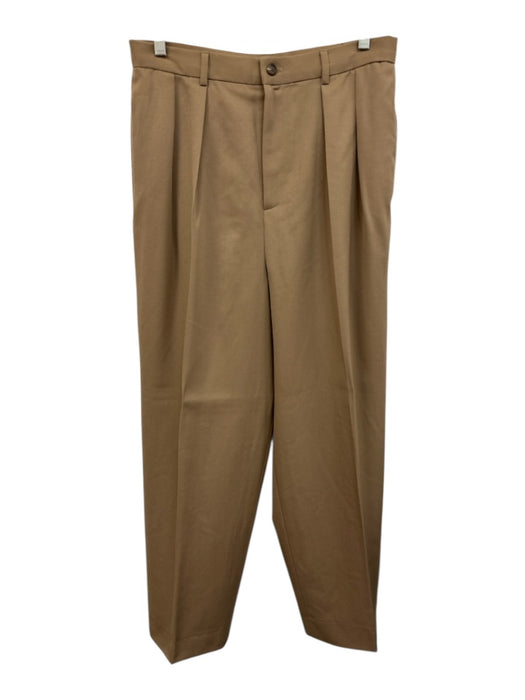 Ralph Lauren Size 14 Khaki Wool High Rise Pleated Tapered Pants Khaki / 14