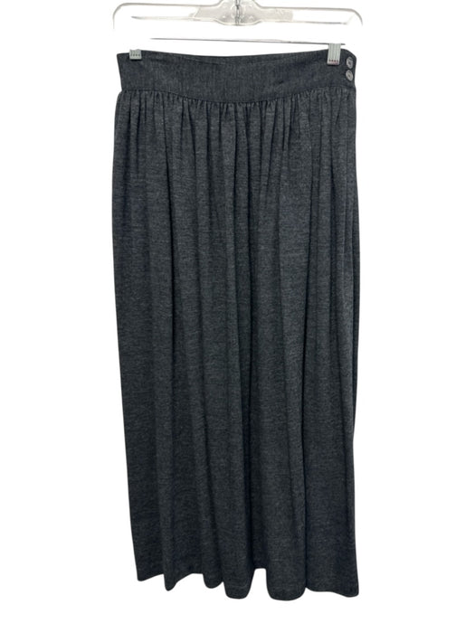 Alcott & Andrews Size 10 Dark Gray Wool Blend Side Button Gathered Pockets Skirt Dark Gray / 10