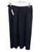 Saint Laurent Rive Gauche Size 44 Navy Blue Wool Side Zip Gathered Midi Skirt Navy Blue / 44