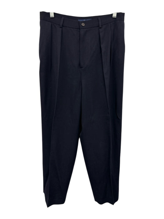 Ralph Lauren Size 14 Navy Blue Wool Blend High Rise Pleated Pockets Pants Navy Blue / 14