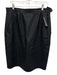 Yves Saint Laurent Rive Gauche Size 44 Black Linen Flax Side Zip Pleated Skirt Black / 44