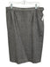 Saint Laurent Rive Gauche Size 44 Black & White Wool Side Zip Chevron Skirt Black & White / 44