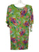 Ungaro Paris Size 12 Green, Purple, Orange Silk Half Button Floral Pockets Dress Green, Purple, Orange / 12