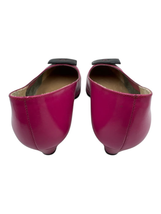 Bruno Magli Shoe Size 9 Magenta Pink Leather Almond Toe Buckle Block Heel Pumps Magenta Pink / 9