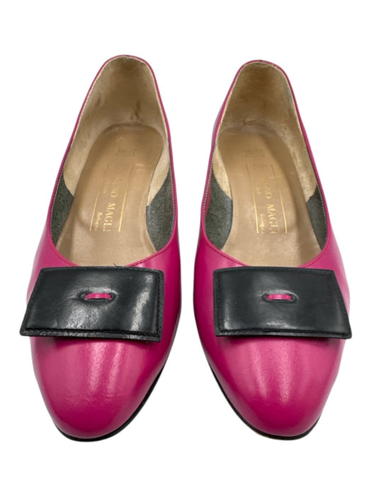 Bruno Magli Shoe Size 9 Magenta Pink Leather Almond Toe Buckle Block Heel Pumps Magenta Pink / 9