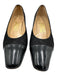 Salvatore Ferragamo Shoe Size 9 Black Leather Square Toe Textured Toe Cap Pumps Black / 9