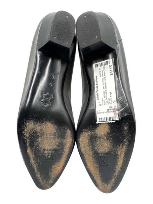 Bruno Magli Shoe Size 9 Gray Leather Almond Toe Perforated Tapered Heel Pumps Gray / 9