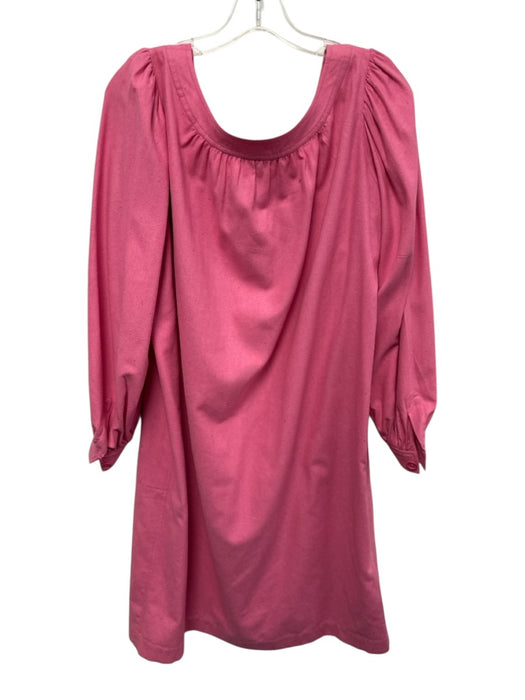 Saint Laurent Rive Gauche Size 44 Pink Cotton Blend Long Sleeve Speckled Dress Pink / 44