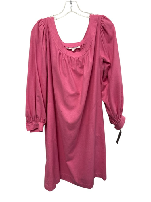 Saint Laurent Rive Gauche Size 44 Pink Cotton Blend Long Sleeve Speckled Dress Pink / 44