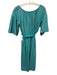 Saint Laurent Rive Gauche Size 44 Teal Green Cotton Blend Long Sleeve Dress Teal Green / 44