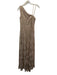 Betsy & Adam Size 8 Gold & Pink Polyester & Metallic Sleeveless Leg Slit Gown Gold & Pink / 8