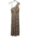 Betsy & Adam Size 8 Gold & Pink Polyester & Metallic Sleeveless Leg Slit Gown Gold & Pink / 8