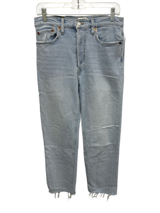 RE/DONE Size 29 Light Wash Cotton Denim High Rise Whiskering Tapered Jeans Light Wash / 29