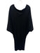 ALLSAINTS Size 8 Black Cotton Stretch Knit Dolman Sleeve Ribbed Drop Waist Dress Black / 8
