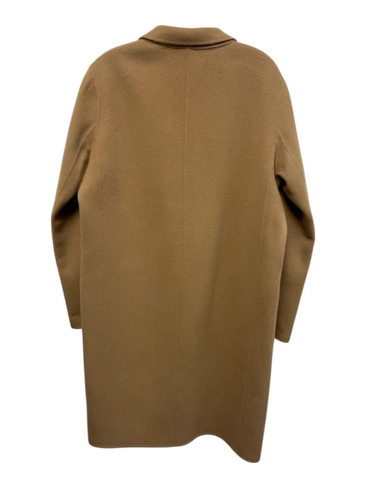 Theory Size Large Tan Brown Wool Blend Long Sleeve One Button Lapel Coat Tan Brown / Large