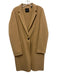Theory Size Large Tan Brown Wool Blend Long Sleeve One Button Lapel Coat Tan Brown / Large